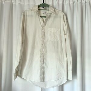 Windridge Men's White Button Up Long Sleeve Dress Shirt Size Large